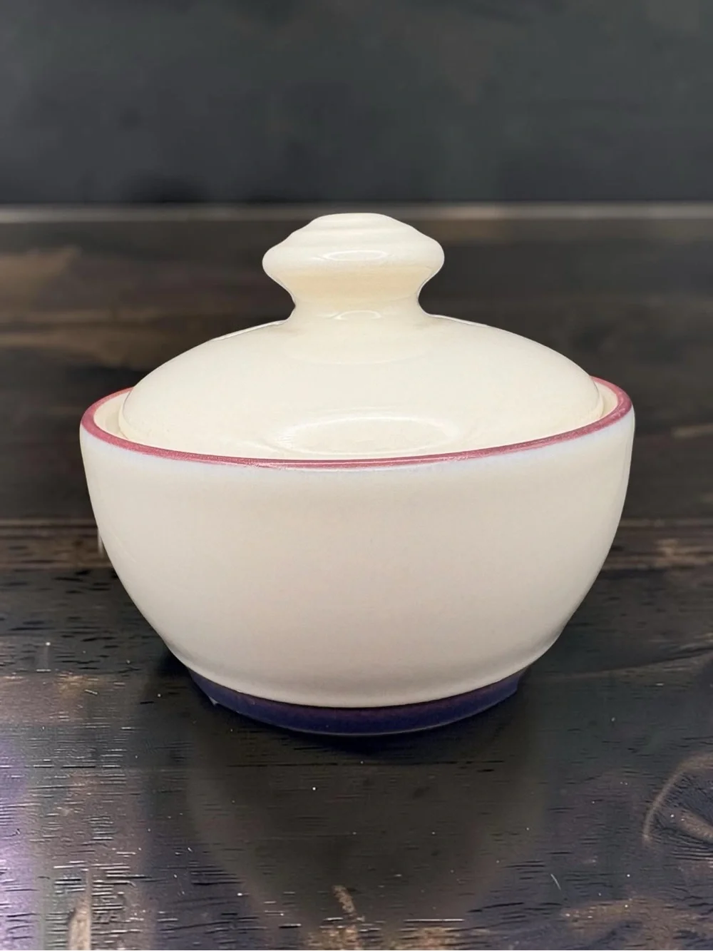 Vintage Pfaltzgraff Valley View Ceramic Sugar Bowl & Lid Covered Table Dish EUC